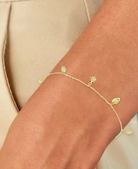Macy's 14k Gold Over Sterling Silver Cubic Zirconia Heart Hamsa Bracelet