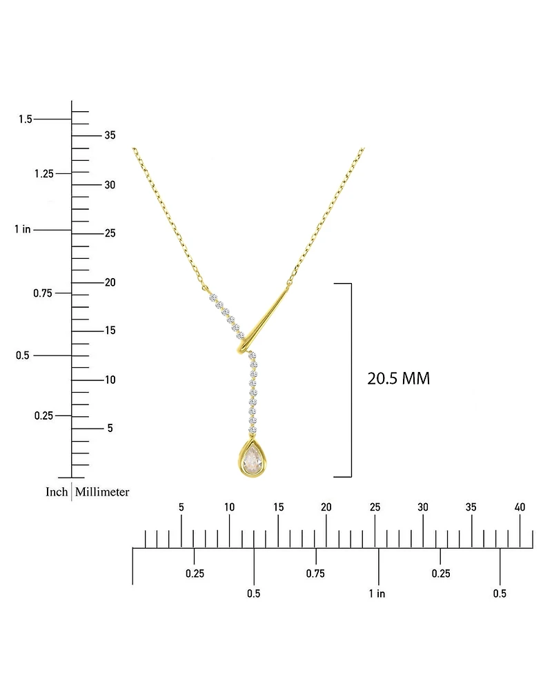 Macy's 14k Gold Over Sterling Silver Cubic Zirconia Pear Y Necklace