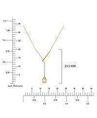 Macy's 14k Gold Over Sterling Silver Cubic Zirconia Pear Y Necklace