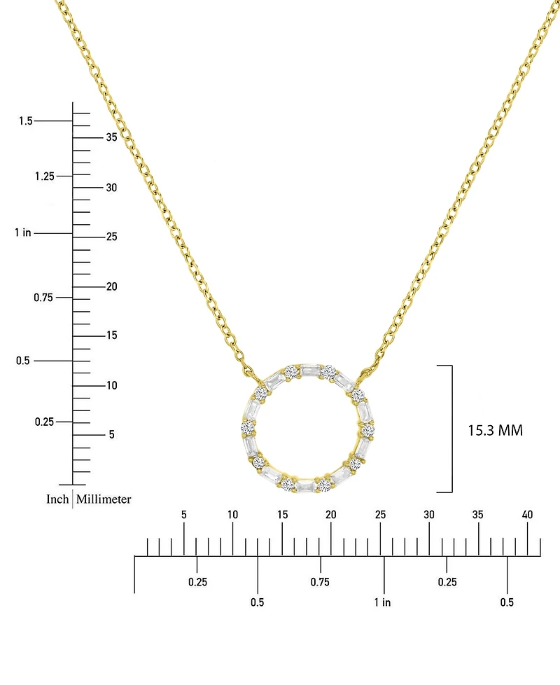Macy's 14k Gold Over Sterling Silver Cubic Zirconia Hollow Circle Necklace
