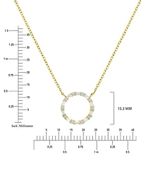 Macy's 14k Gold Over Sterling Silver Cubic Zirconia Hollow Circle Necklace