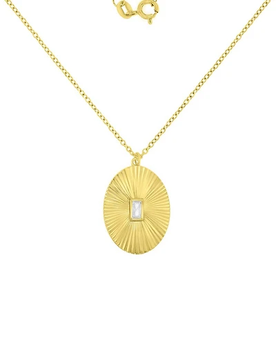Macy's 14k Gold Over Sterling Silver Mirror Cut Oval Necklace