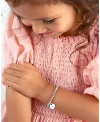 Tiny Blessings Children's Sterling Silver 4mm Beads & Engraved Initial Girls' 6.25" Bracelet