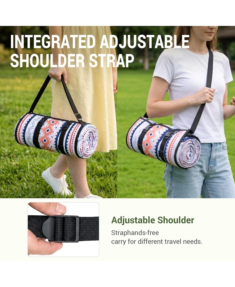 Piscifun Large Waterproof Sandproof 5 Layer Picnic Blanket Portable Foldable Outdoor Mat With Carry Strap