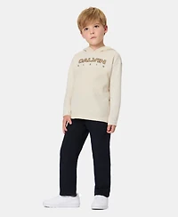 Calvin Klein Boys' 2T-7 Long-Sleeve T-Hoodie and Pants, 2-Piece Set