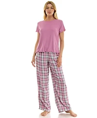 Roudelain Women's Rib Short-Sleeve Crewneck Lounge Top