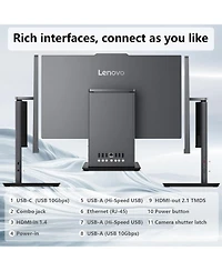 Lenovo ThinkCentre 23.8" Fhd Business All-in-One, Amd Ryzen 5, Amd Radeon Graphics, 32GB DDR5, 1TB Ssd, Wi-Fi 6, Win11 Pro