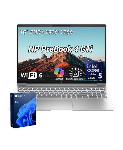 Hp ProBook 4 16" Fhd Business Laptop, Intel Core Ultra 5 225U, Intel Graphics, 32GB DDR5, 2TB Ssd, Wi-Fi 6, Win11 Pro