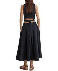 Reiss Women's Hazel Cutout Linen-Cotton Blend Midi Dress