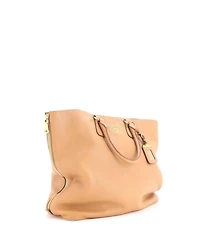 Pre-Owned Prada Large Side Zip Convertible Tote Vitello Daino