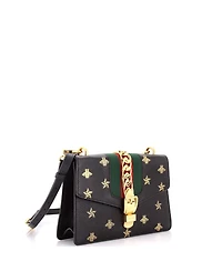 Pre-Owned Gucci Small Sylvie Shoulder Bag Printed Leather