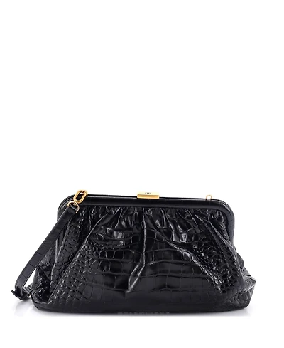 Pre-Owned Balenciaga Large Cloud Clutch Embossed Leather