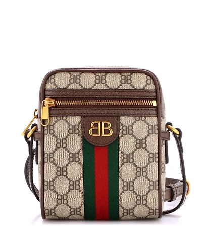 Pre-Owned Balenciaga Mini x Gucci The Hacker Project Zip Messenger Bag Bb Coated Canvas