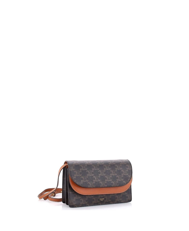 Pre-Owned Celine Wallet on Strap Triomphe Coated Canvas