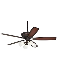 Casa Vieja 60" Montego Industrial Rustic Indoor Ceiling Fan Led Light Frosted Glass for Living Kitchen Home