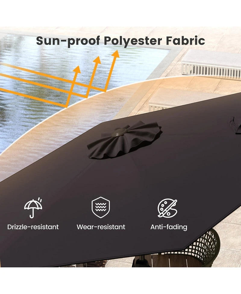 Gouun 7.5 feet Heavy-Duty Outdoor Market Umbrella with Push-Button Tilt and Air Vent