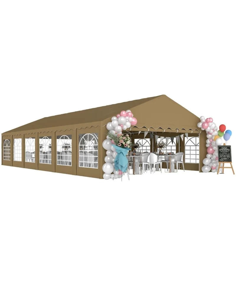 Asagikoiai 19.7 x 39.3 Feet Heavy Duty Party Tent, Large Outdoor Canopy Wedding Marquee with Windows
