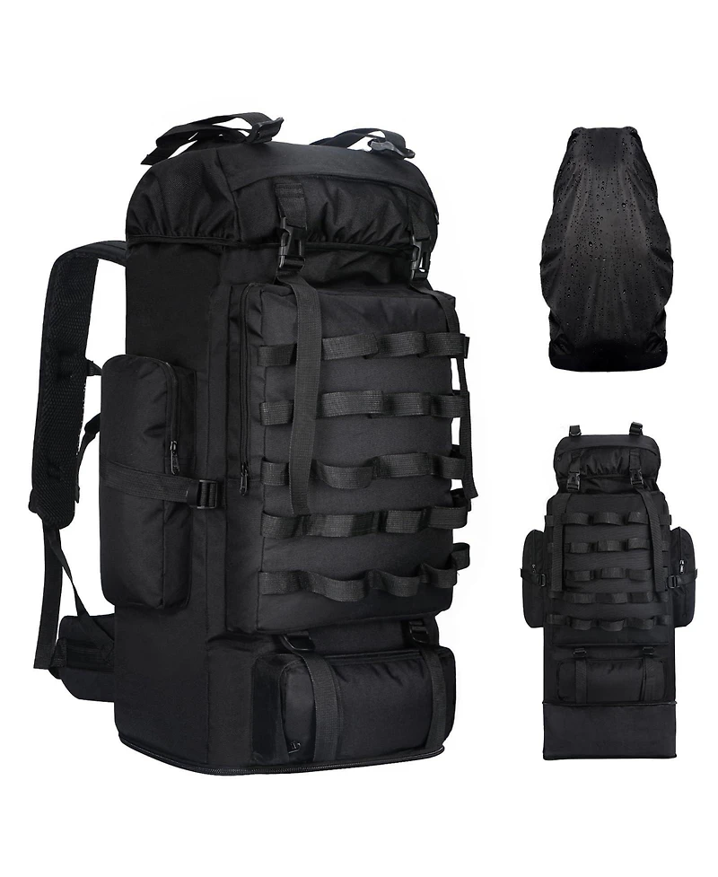 Piscifun 70L 100L Expandable Waterproof Hiking Backpack With Rain Cover Molle System For Camping Trekking