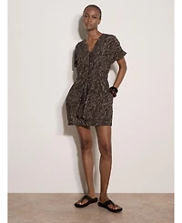 Apricot Women's A-Line Zebra-Print Mini Dress