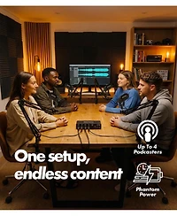 Movo UMX2 4-Channel Usb-c Podcast Equipment Bundle for macOS/Windows