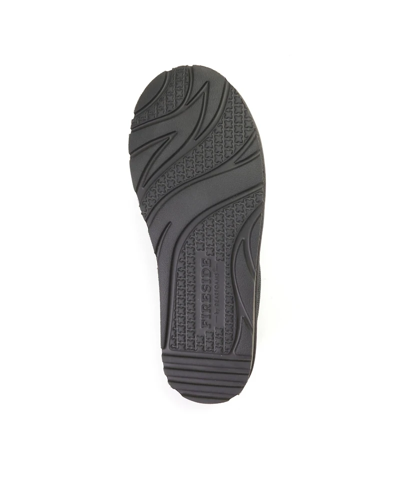 Dearfoams Men's Fireside by Grafton Sport Knit Water Repellent Twill Clog Slippers