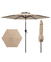 Gouun 7.5 Feet Heavy Duty Outdoor Patio Market Umbrella with Push Button Tilt