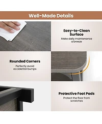 Sugift 2-Tier Center Table with Storage Shelf and X Frame