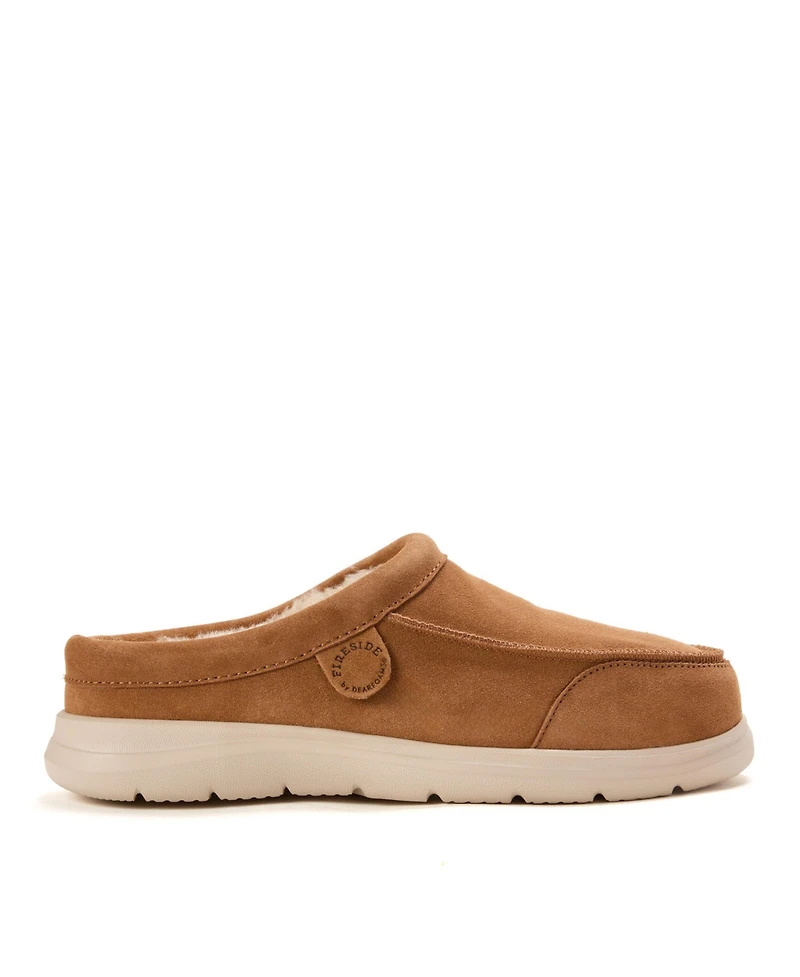 Dearfoams Men's Fireside by Lithgow Genuine Shearling Clog