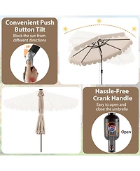 Gouun 10 Ft Solar Patio Umbrella with 24 Led Lights and Vented Top