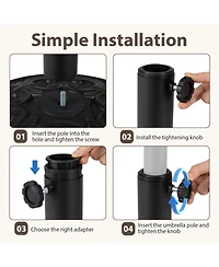 Gouun 26.5 Lb Heavy-duty Round Umbrella Stand with Iris Pattern and Adjustable Knob