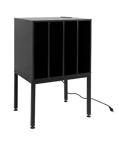 Sugift Turntable Record Player Stand with Power Outlets and 4-Partition Storage