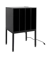 Sugift Turntable Record Player Stand with Power Outlets and 4-Partition Storage