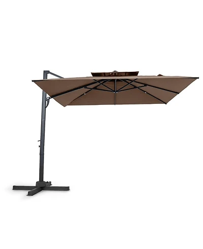 Gouun Patio Cantilever Umbrella with 360 Foot Pedal Rotation