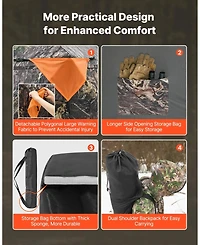 Hongge Silent Magnetic Door Ground Hunting Blind for 4 to 5 People