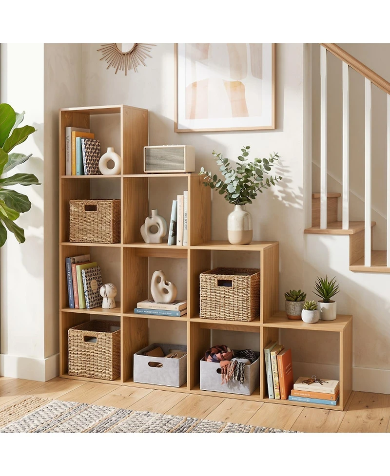 Sugift 4-Tier 10-Cube Bookshelf with 2 Anti-Tipping Kits for Home Office