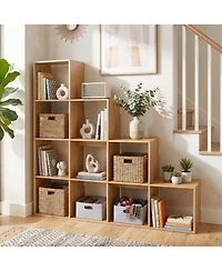 Sugift 4-Tier 10-Cube Bookshelf with 2 Anti-Tipping Kits for Home Office