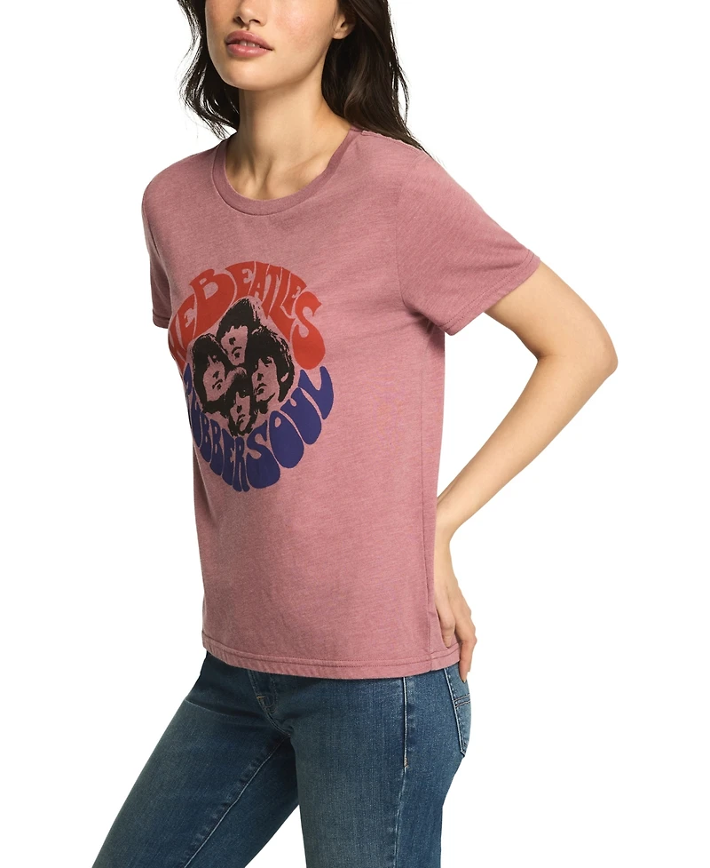 Lucky Brand Women's The Beatles Rubber Soul Classic Crew Graphic Retro T-Shirt