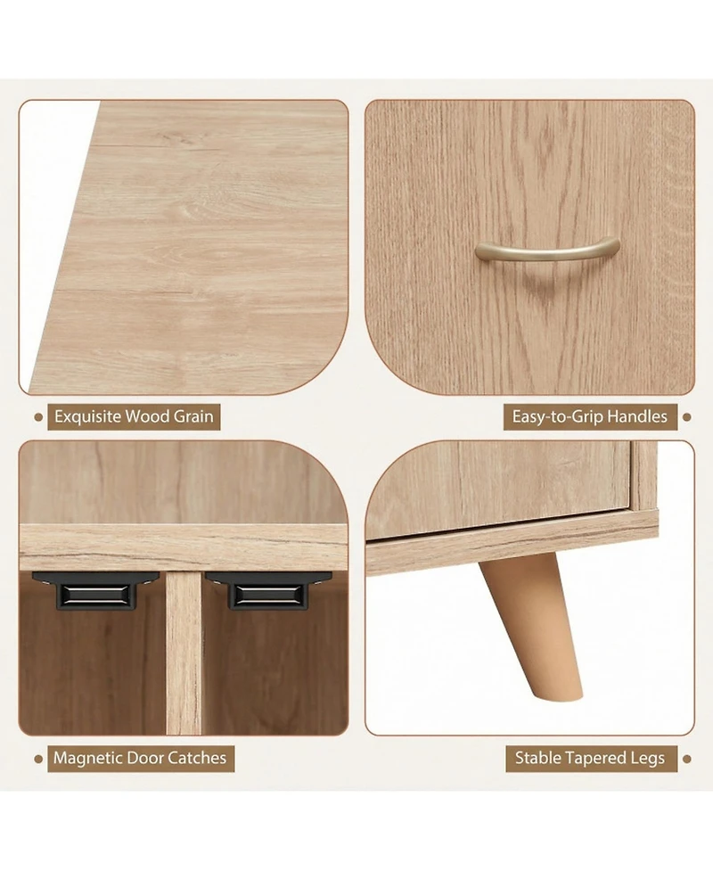 Sugift 36 Inch Sideboard Buffet Cabinet with Open Compartment and Drawers