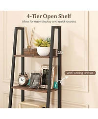 Sugift 5-Tier Ladder Bookshelf with Fabric Drawer for Home Office
