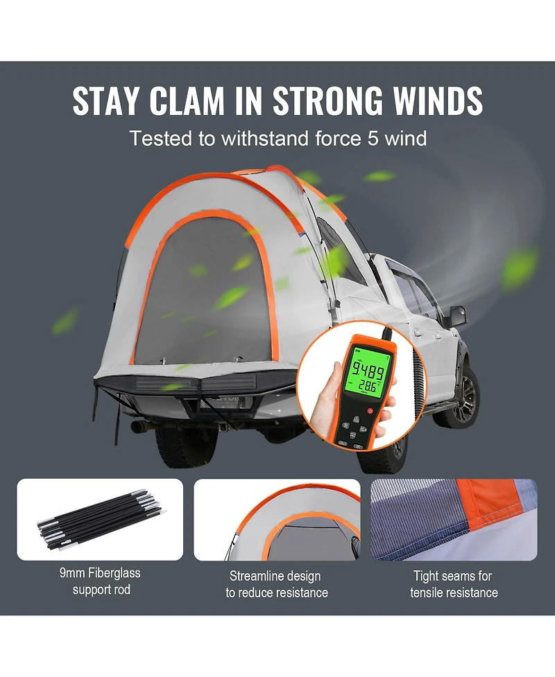 Hongge Double Layer Pickup Truck Bed Tent for 6.4 to 6.7 feet Beds