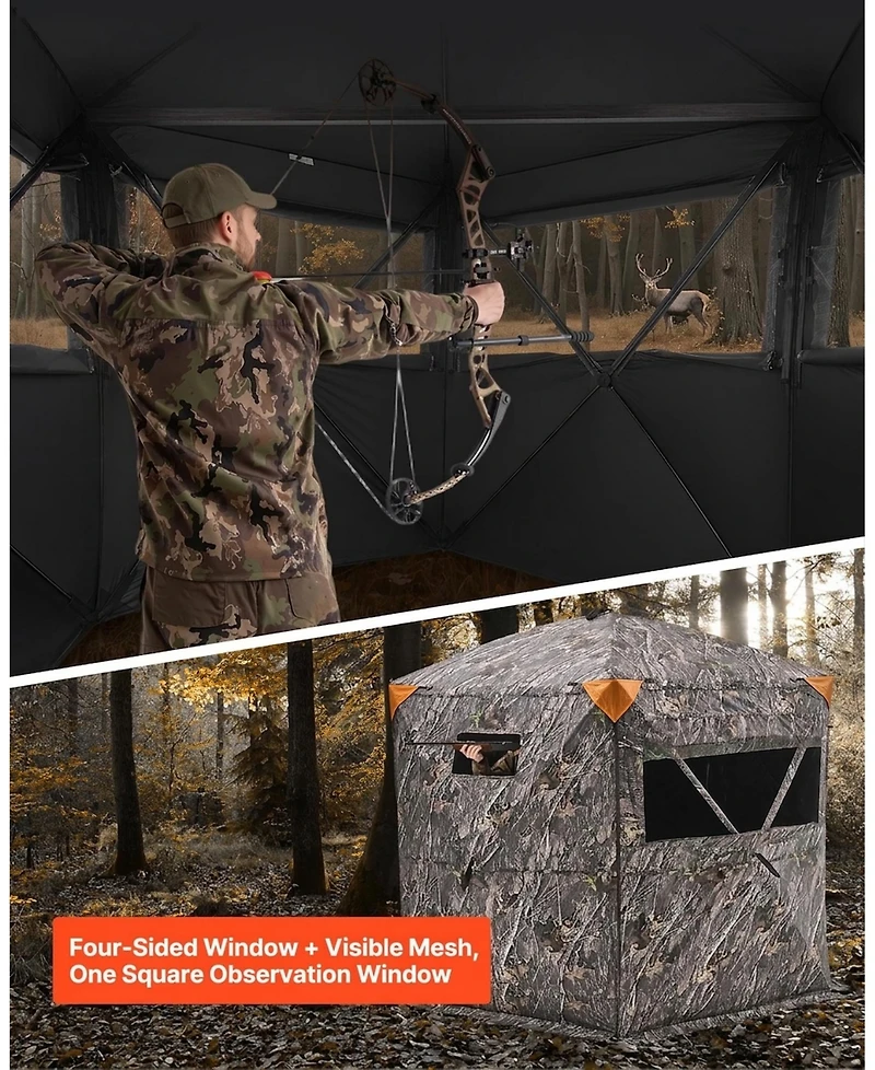 Portable 6 to 7 Person Camouflage Ground Hunting Blind Shelter