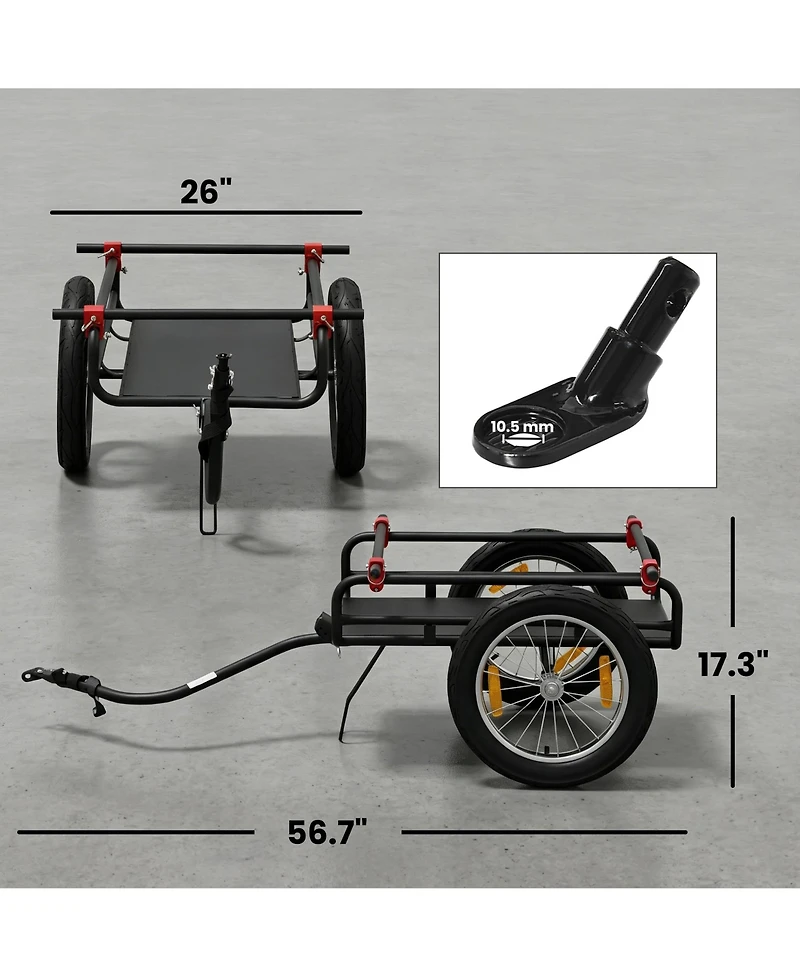 Soozier 2-In-1 Bike Cargo Trailer and Wagon Cart with Quick Release Wheels