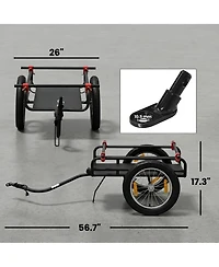 Soozier 2-In-1 Bike Cargo Trailer and Wagon Cart with Quick Release Wheels