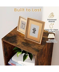 Sugift 2 Cube Bookshelf with Back Guardrail for Living Room Bedroom