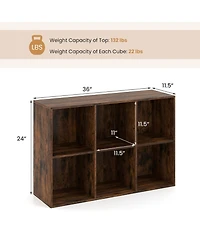 Sugift Modern 6-Cube Bookcase with Anti-Tipping Kits for Bedroom Living Room