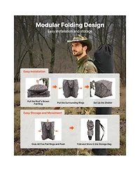 Hongge 270 Degree See Through Ground Hunting Blind for 2 to 3 People