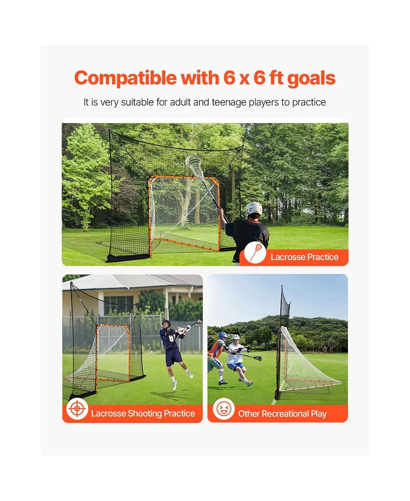 Hongge 12 x 9 ft Lacrosse and Hockey Goal Backstop Net Only