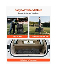 Hongge 6-Seat Portable Folding Sideline Bench with Storage Pockets