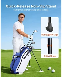 Hongge 7-Way Top Divider Golf Cart Stand Bag with Rain Hood