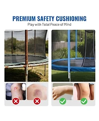 Yescom 6 Pcs Trampoline Replacement Poles with Clamps and 12 Pcs Trampoline Pole Foam Sleeves, Universal Hardware for Straight Poles